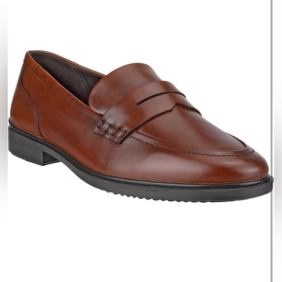 Ecco Shoes - ECCO Cognac Leather Penny Loafers Womens 8 8.5 Comfort Slip On Classic Shoes